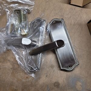 Emtek Rope style rosette with Milano Lever